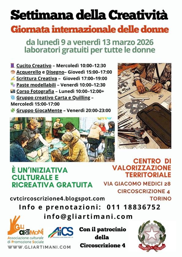 Settimana della creatività - festa della donna a Torino. Un regalo per tutte.